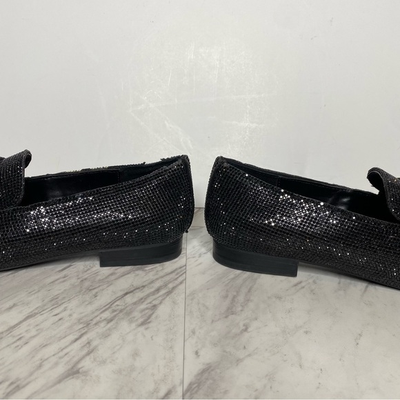 Steve Madden Riski Black Rhinestone Square Toe Loafer 6 1/2 M - Picture 8 of 15